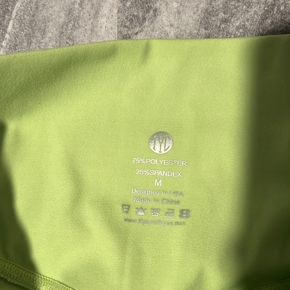 Til You Collapse Retro Scrunch Leggings Effortless Fabric Lime Green medium gym - Picture 3 of 16